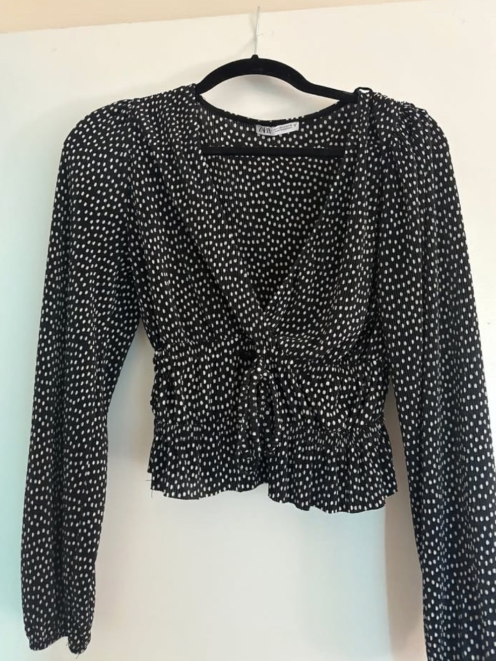 Zara polka dot long sleeve top (S)